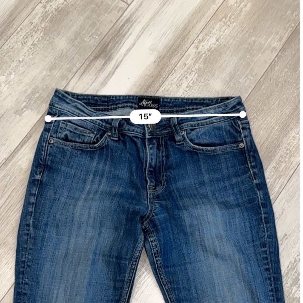 Miss Vigoss Y2K Low Rise Straight Leg Jeans McBling Medium Wash 2000s Size 4 - Picture 4 of 12